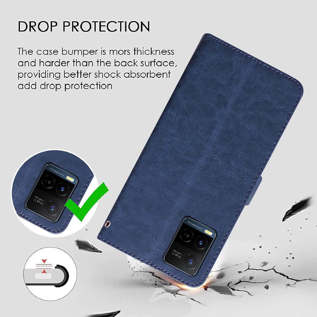 Premium Wallet Flip Cover for Vivo Y21 / Y33s / Y33T / Y21s / Y21e / Y21A / Y21T