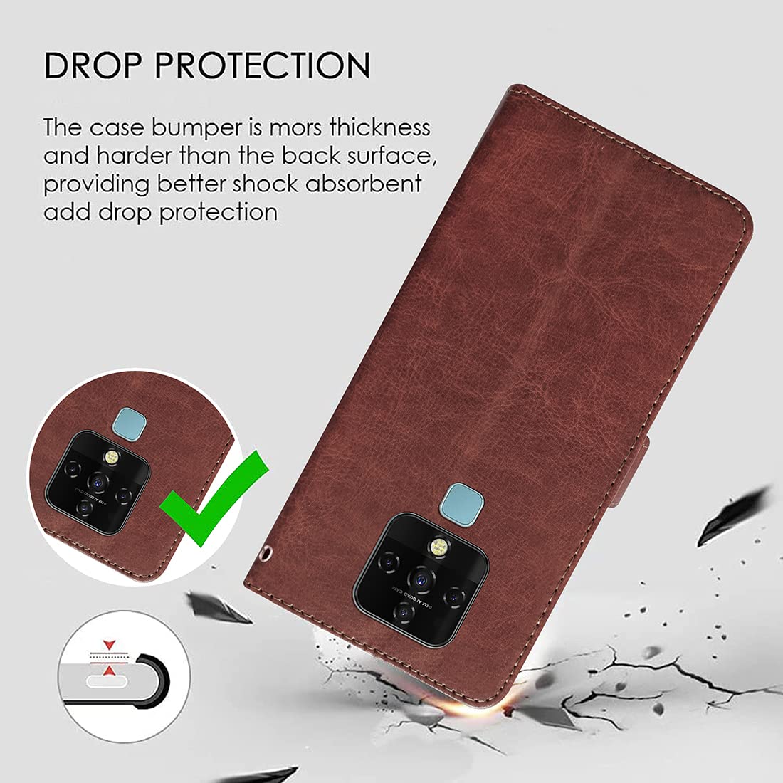 Premium Wallet Flip Case Cover for Tecno Camon 16 4G