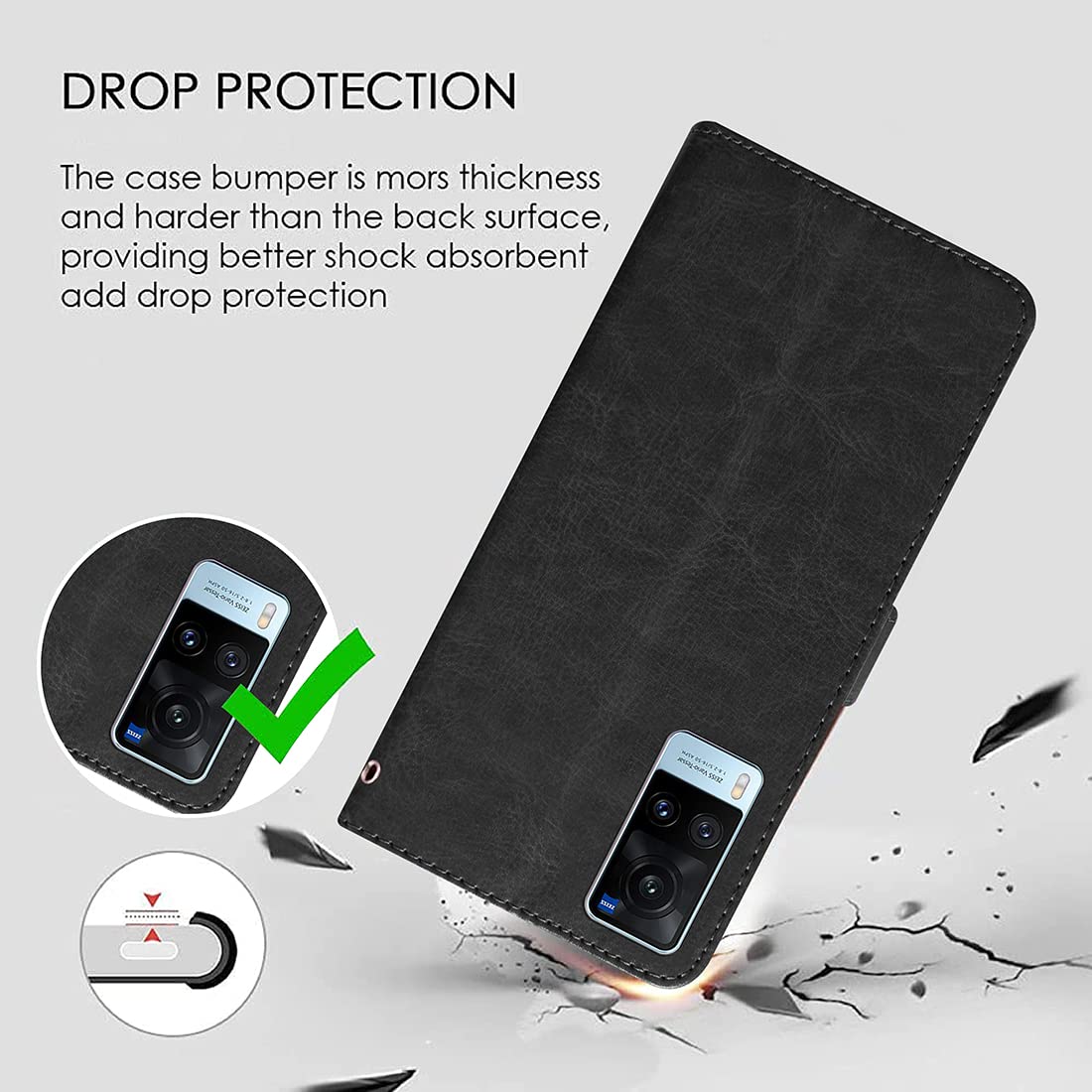 Premium Wallet Flip Cover for Vivo X60 4G