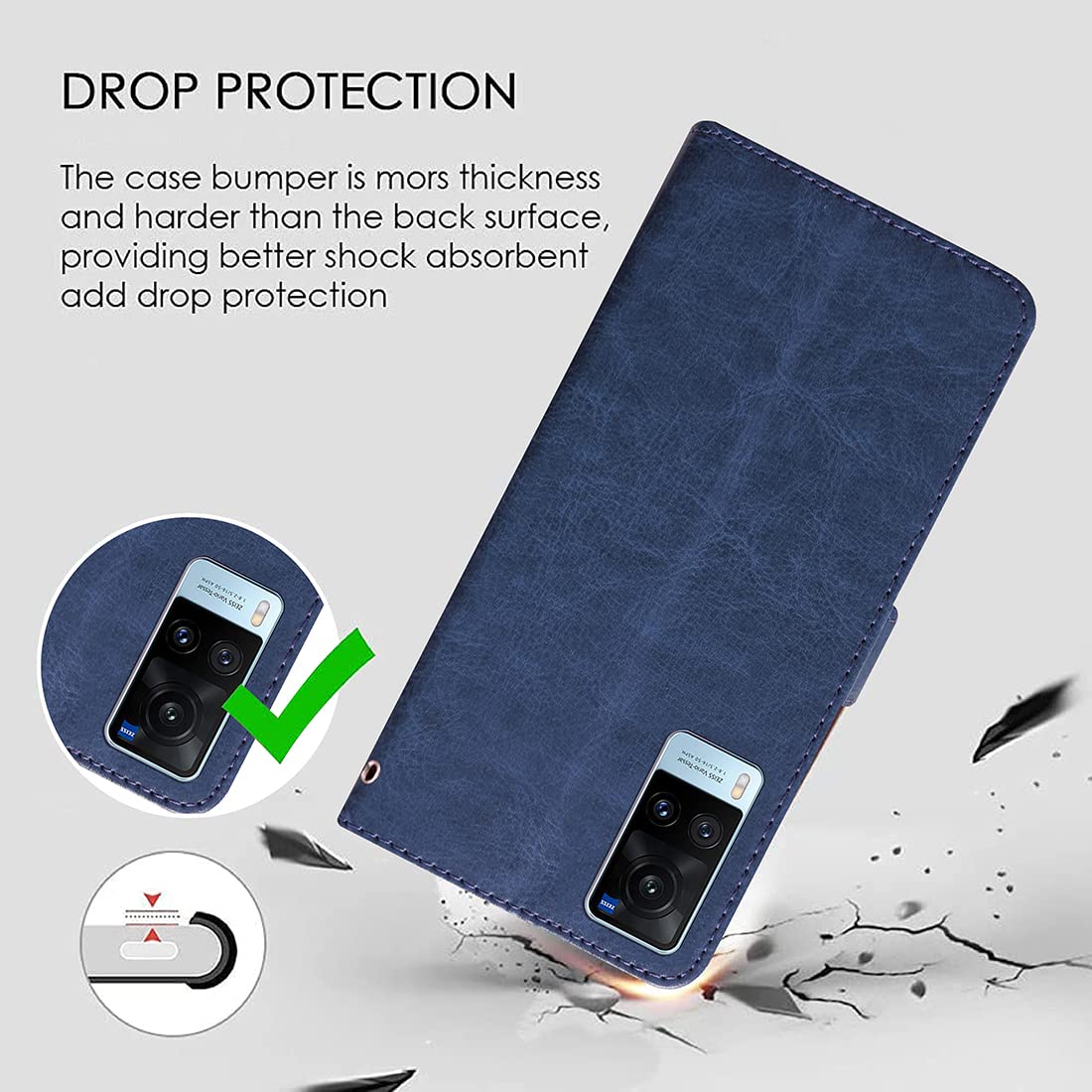 Premium Wallet Flip Cover for Vivo X60 4G