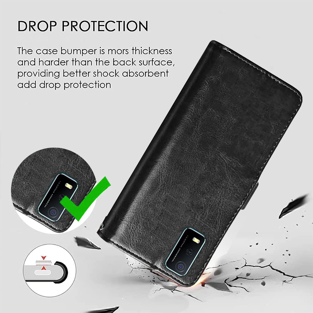 Premium Wallet Flip Cover for Vivo Y3s (2021)