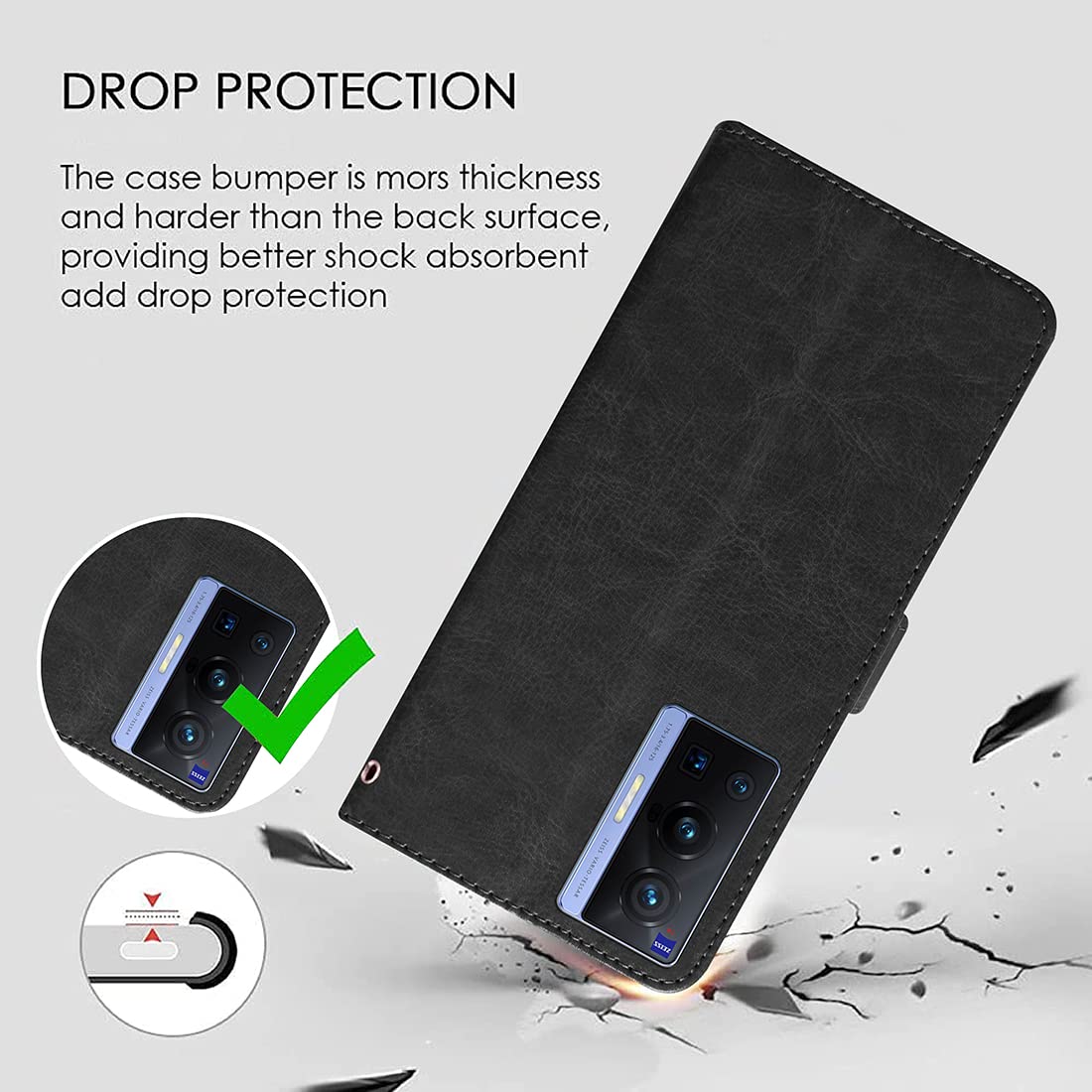 Premium Wallet Flip Cover for Vivo X70 Pro 5G