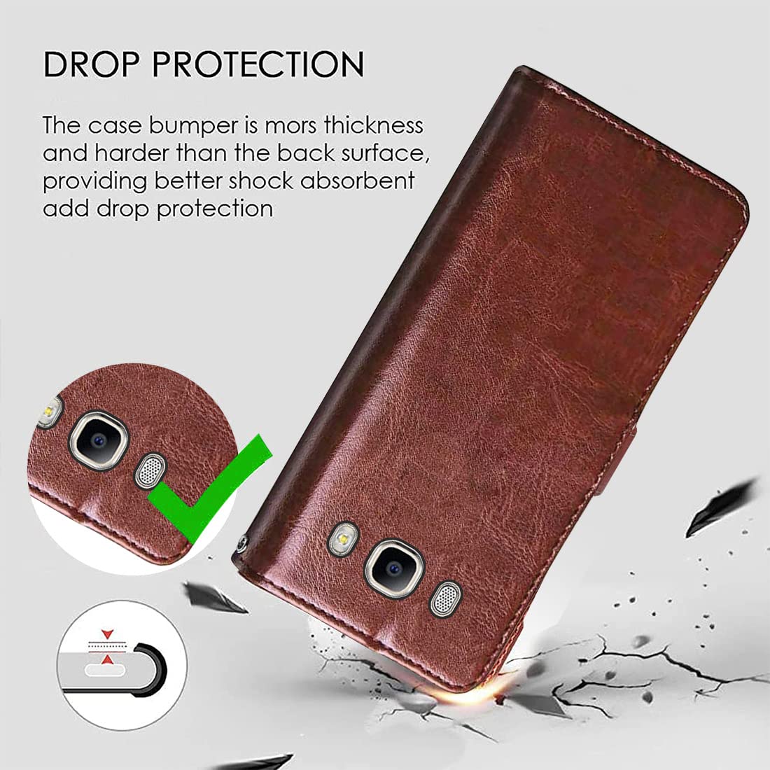 Premium Wallet Flip Cover for Samsung Galaxy J7 (2016) 4G