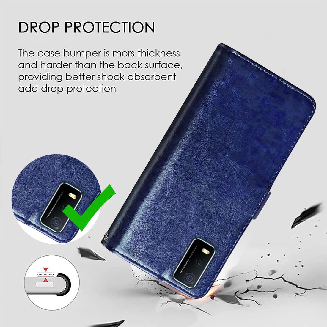 Premium Wallet Flip Cover for Vivo Y3s (2021)