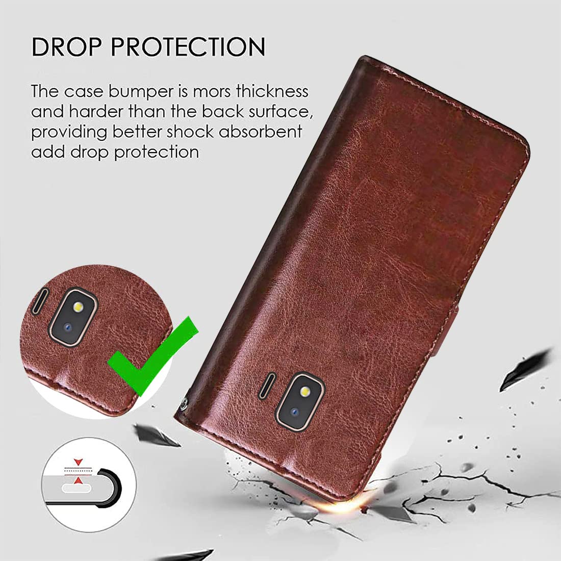 Premium Wallet Flip Cover for Samsung Galaxy J2 Core 4G