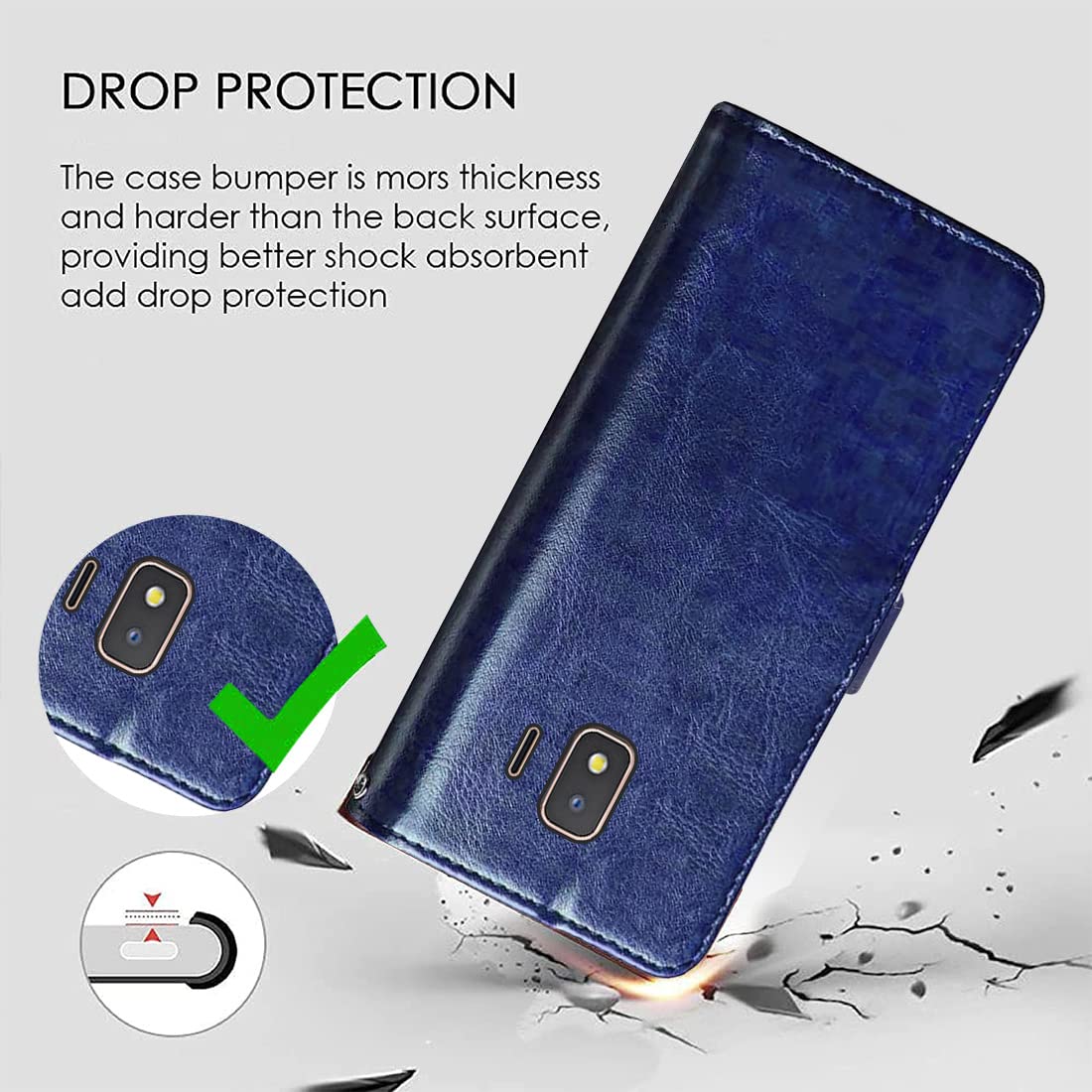 Premium Wallet Flip Cover for Samsung Galaxy J2 Core 4G