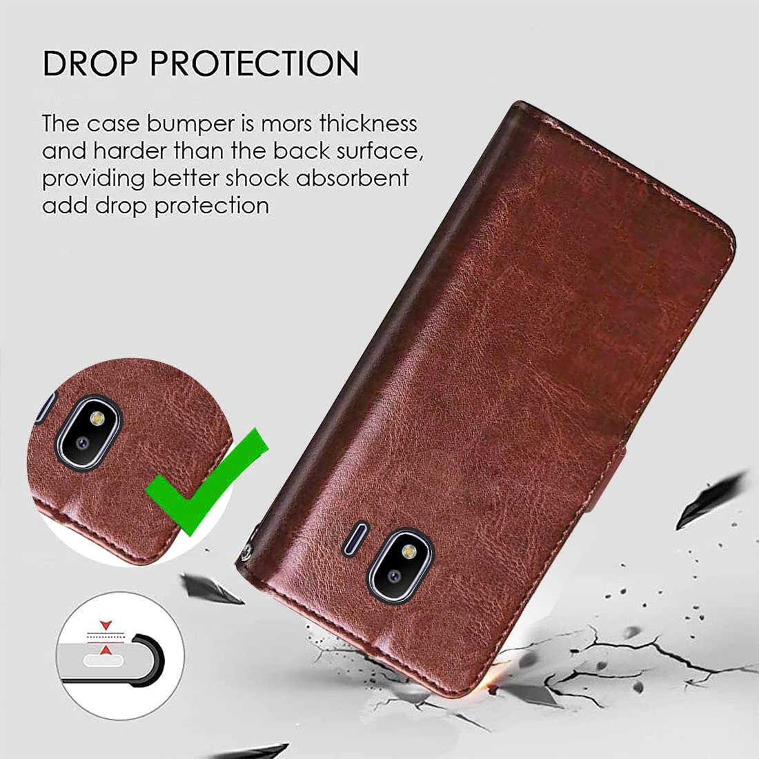 Premium Wallet Flip Cover for Samsung Galaxy J4 4G