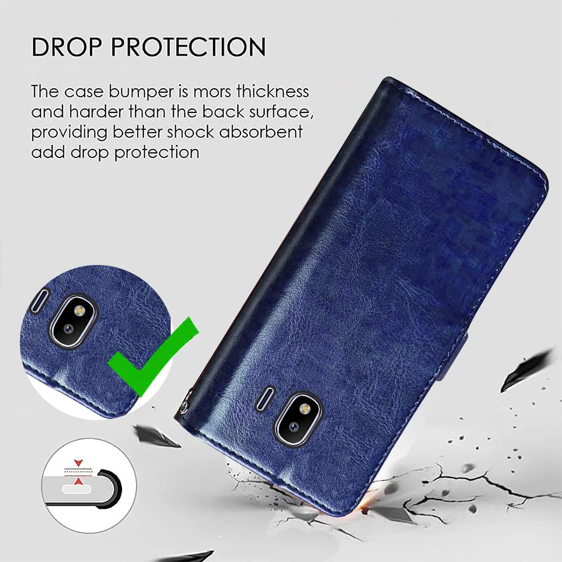 Premium Wallet Flip Cover for Samsung Galaxy J4 4G