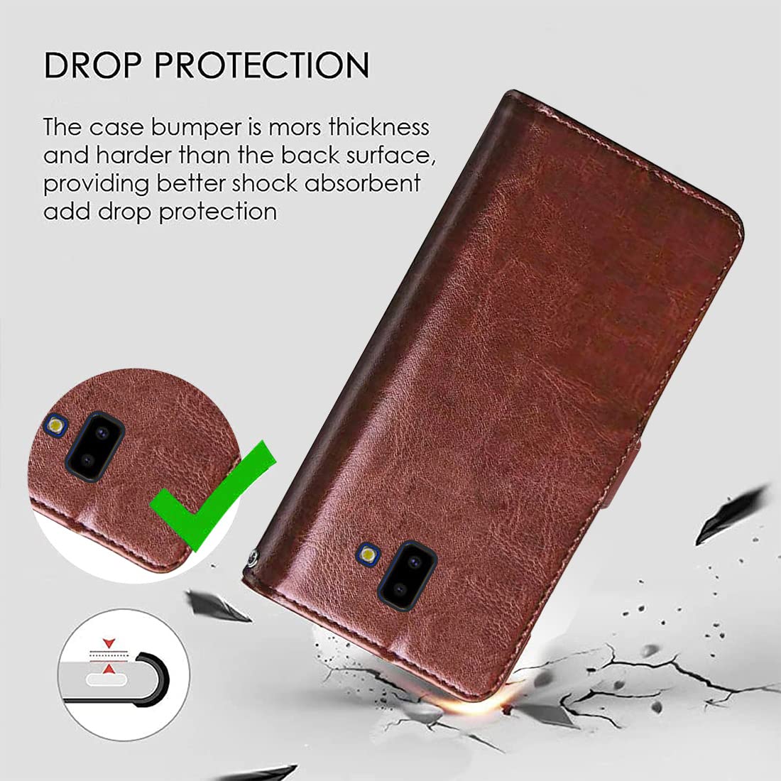 Premium Wallet Flip Cover for Samsung Galaxy J6 Plus 4G