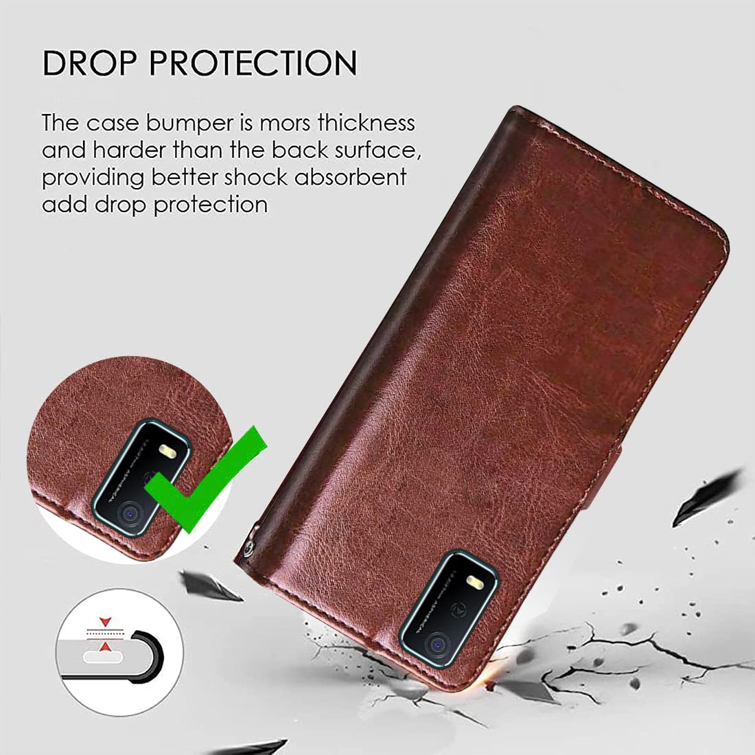 Premium Wallet Flip Cover for Vivo Y3s (2021)