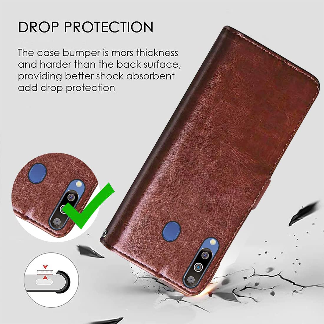 Premium Wallet Flip Cover for Samsung Galaxy M30