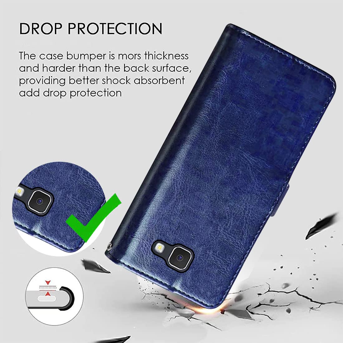 Premium Wallet Flip Cover for Samsung Galaxy J7 Prime / On7 (2016)