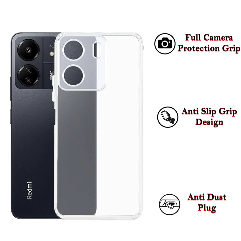 Anti Dust Plug Back Case Cover for Mi Redmi 13C 4G / Poco C65 4G