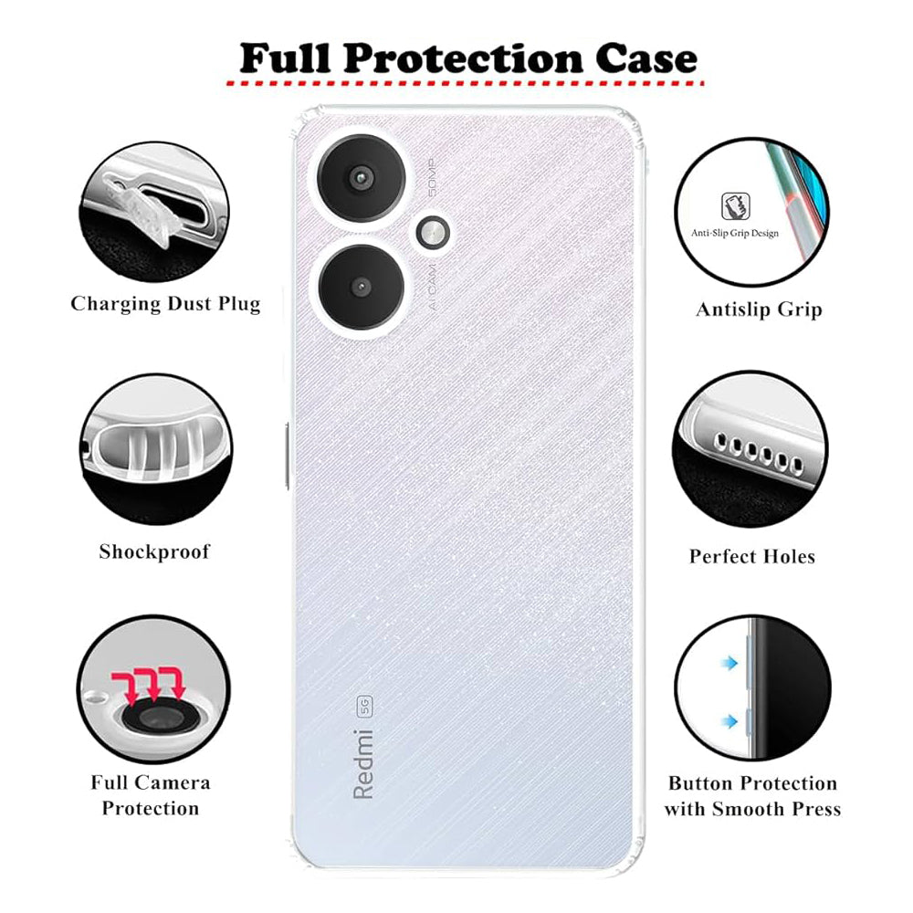 Anti Dust Plug Back Case Cover for Mi Redmi 13C 5G / Poco M6 5G