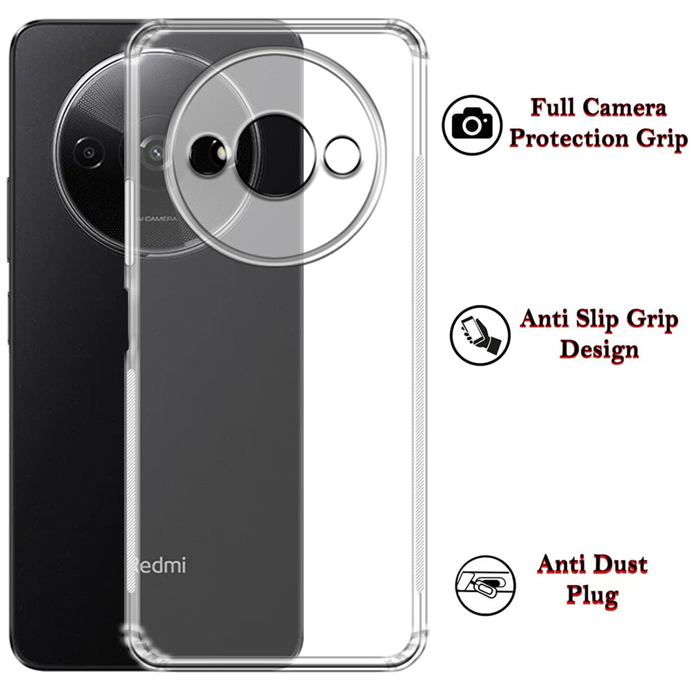 Anti Dust Plug Back Case Cover for Mi Redmi A3 4G / Poco C61 4G