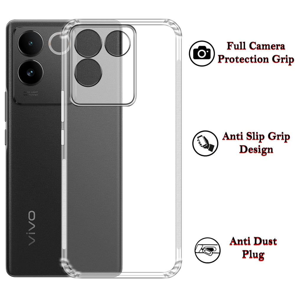 Anti Dust Plug Back Case Cover for iQOO Z7 Pro 5G / S17e 5G / T2 Pro 5G