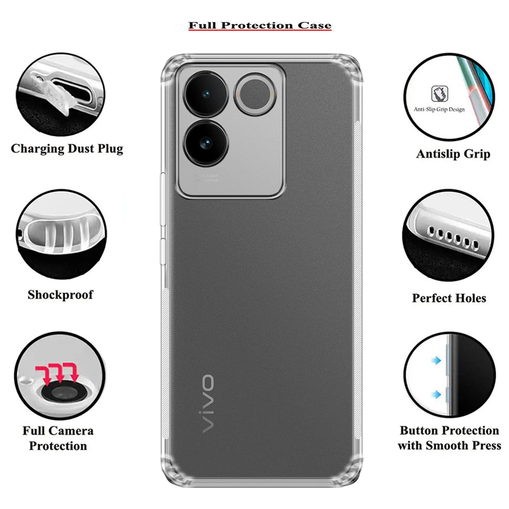 Anti Dust Plug Back Case Cover for iQOO Z7 Pro 5G / S17e 5G / T2 Pro 5G