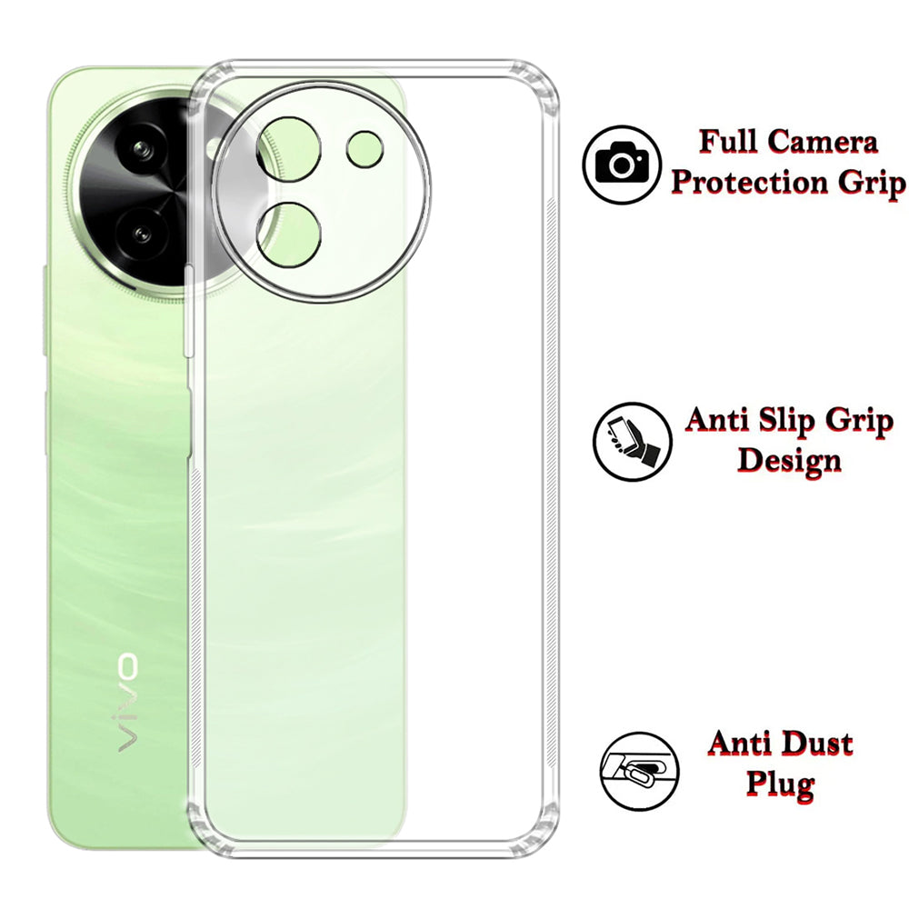Anti Dust Plug Back Case Cover for Vivo T3x 5G