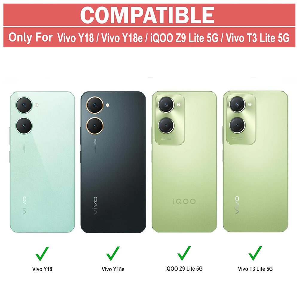 Anti Dust Plug Back Case Cover for Vivo T3 Lite 5G / Y18 4G