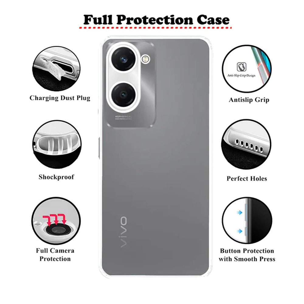 Anti Dust Plug Back Case Cover for Vivo T3 Lite 5G / Y18 4G