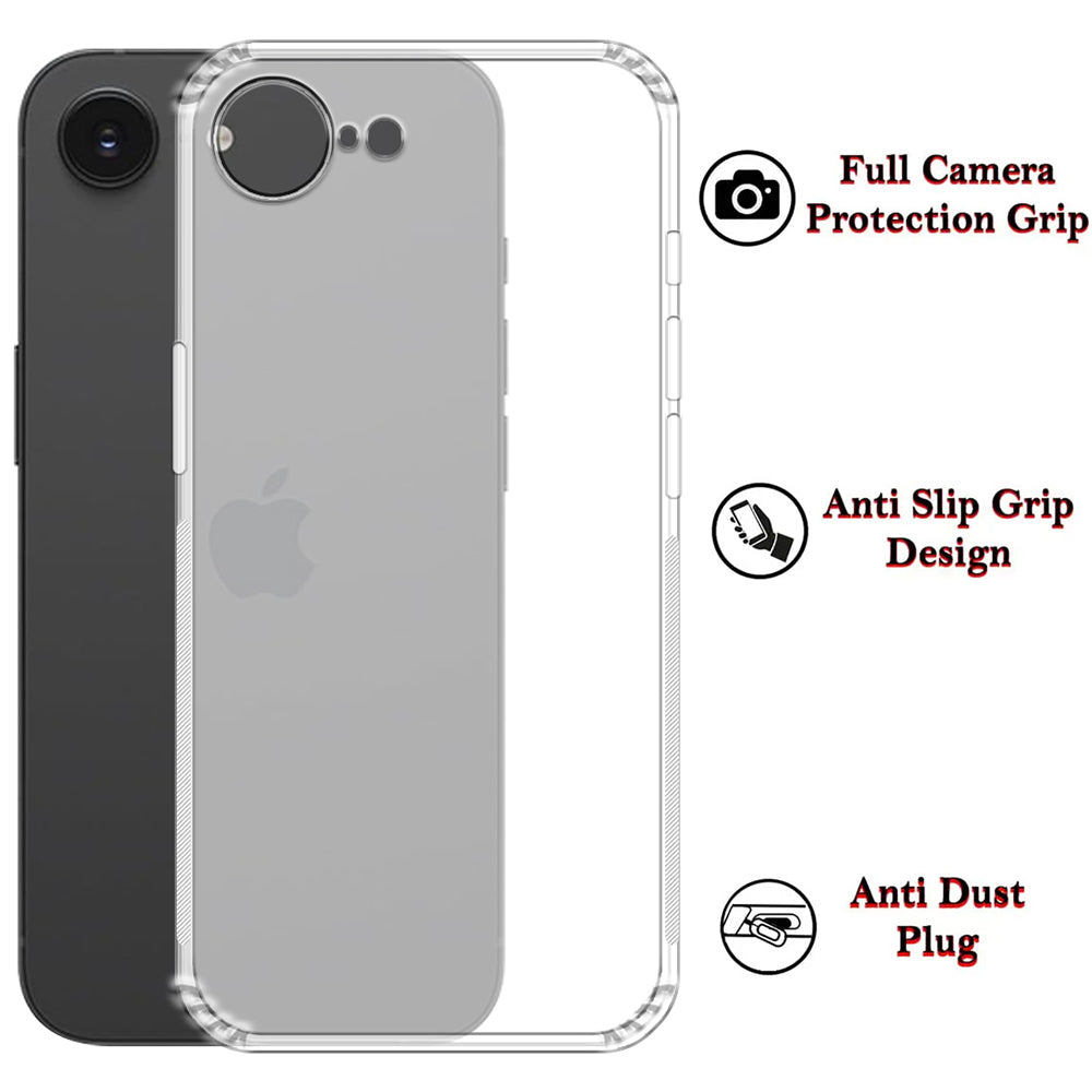 Anti Dust Plug Back Case Cover for Apple iPhone 16e