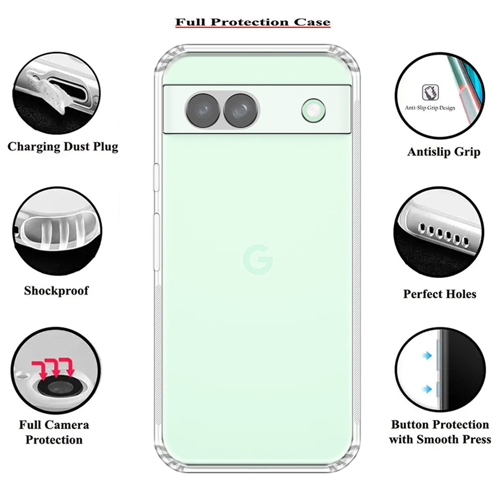 Anti Dust Plug Back Case Cover for Google Pixel 8a 5G