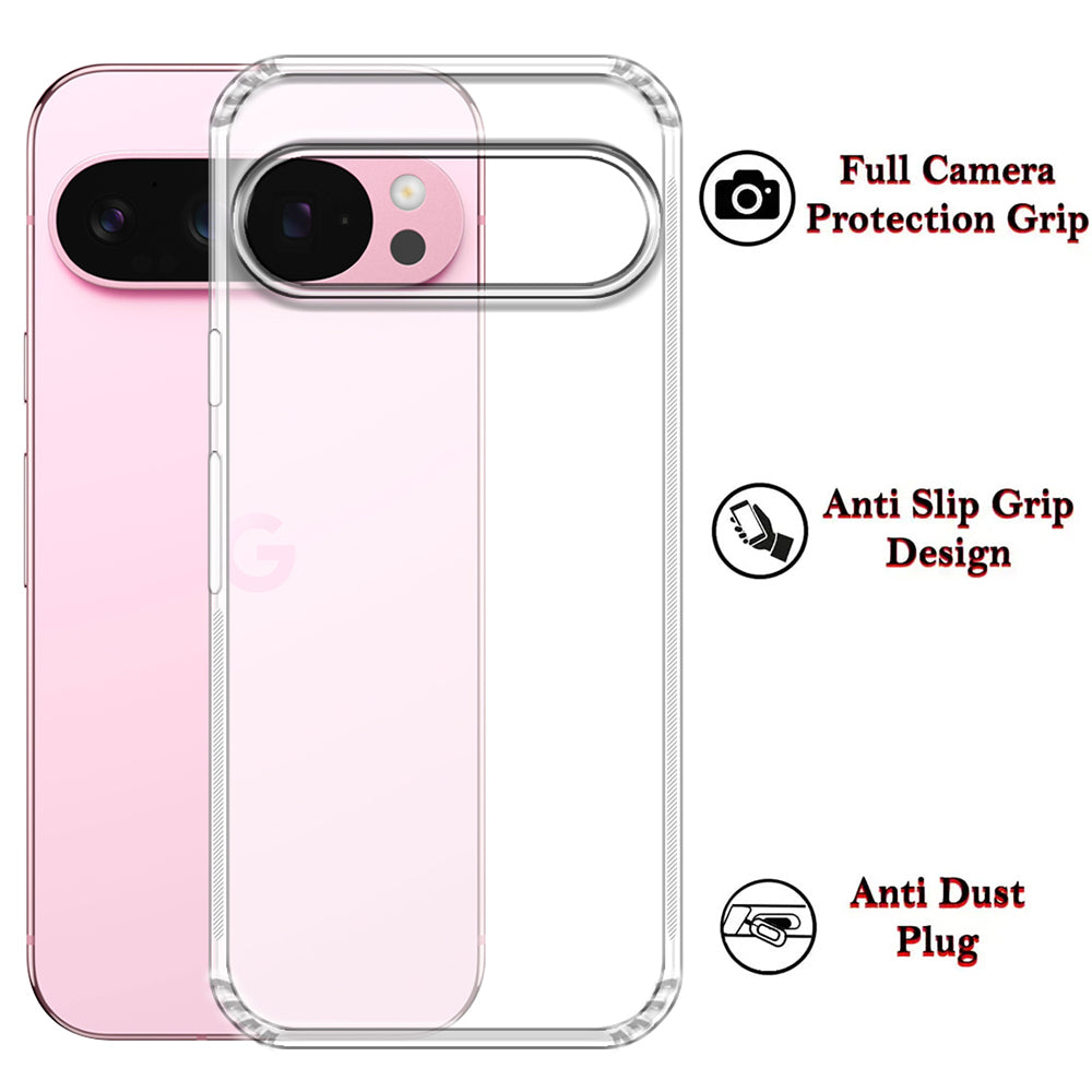 Anti Dust Plug Back Case Cover for Google Pixel 9 5G / Pixel 9 Pro 5G