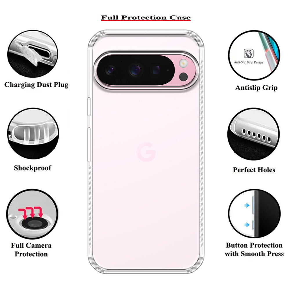 Anti Dust Plug Back Case Cover for Google Pixel 9 5G / Pixel 9 Pro 5G