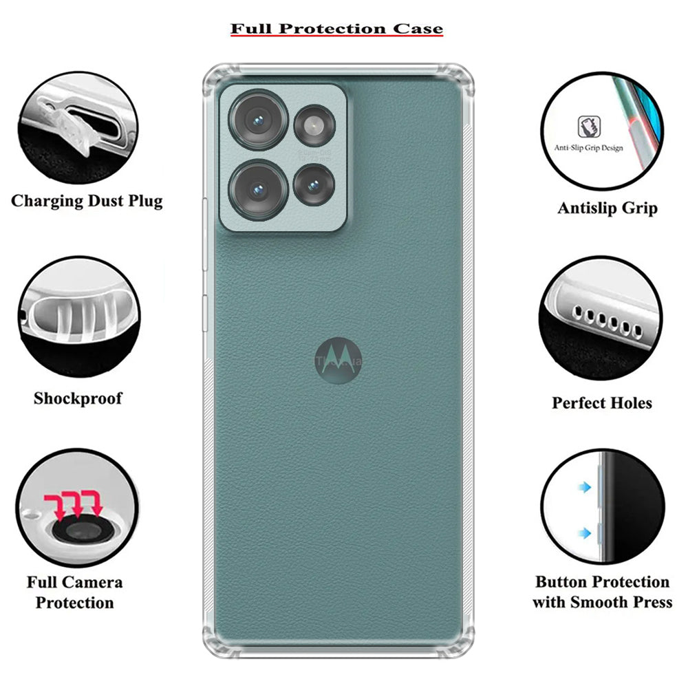 Anti Dust Plug Back Case Cover for Motorola Moto Edge 50 5G