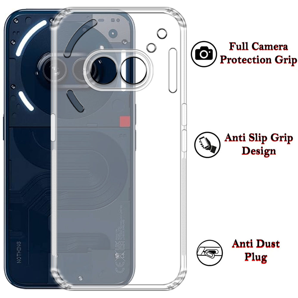 Anti Dust Plug Back Case Cover for Nothing Phone (2a) 5G / (2a) Plus 5G