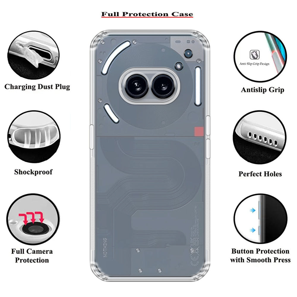 Anti Dust Plug Back Case Cover for Nothing Phone (2a) 5G / (2a) Plus 5G