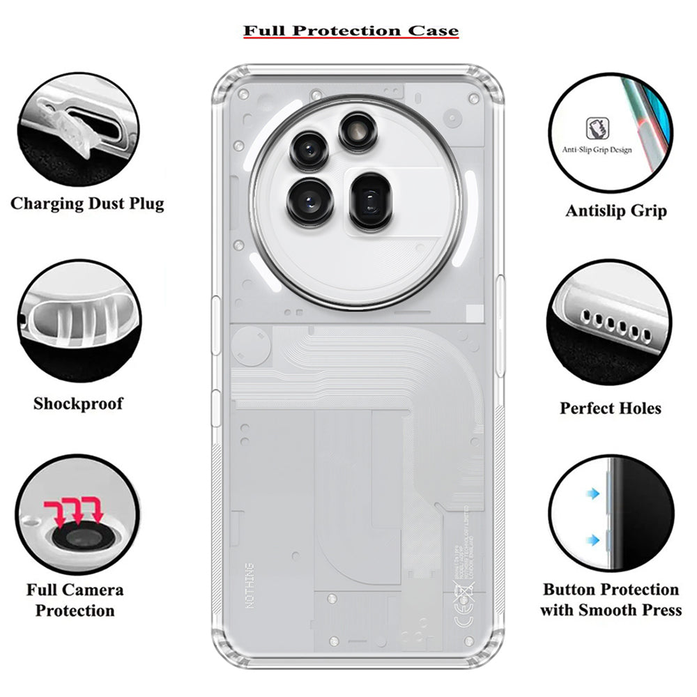Anti Dust Plug Back Case Cover for Nothing Phone (3a) Pro 5G