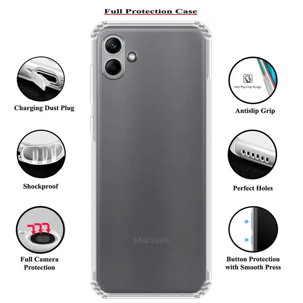 Anti Dust Plug Back Case Cover for Samsung Galaxy A04E 4G / M04 4G / F04 4G