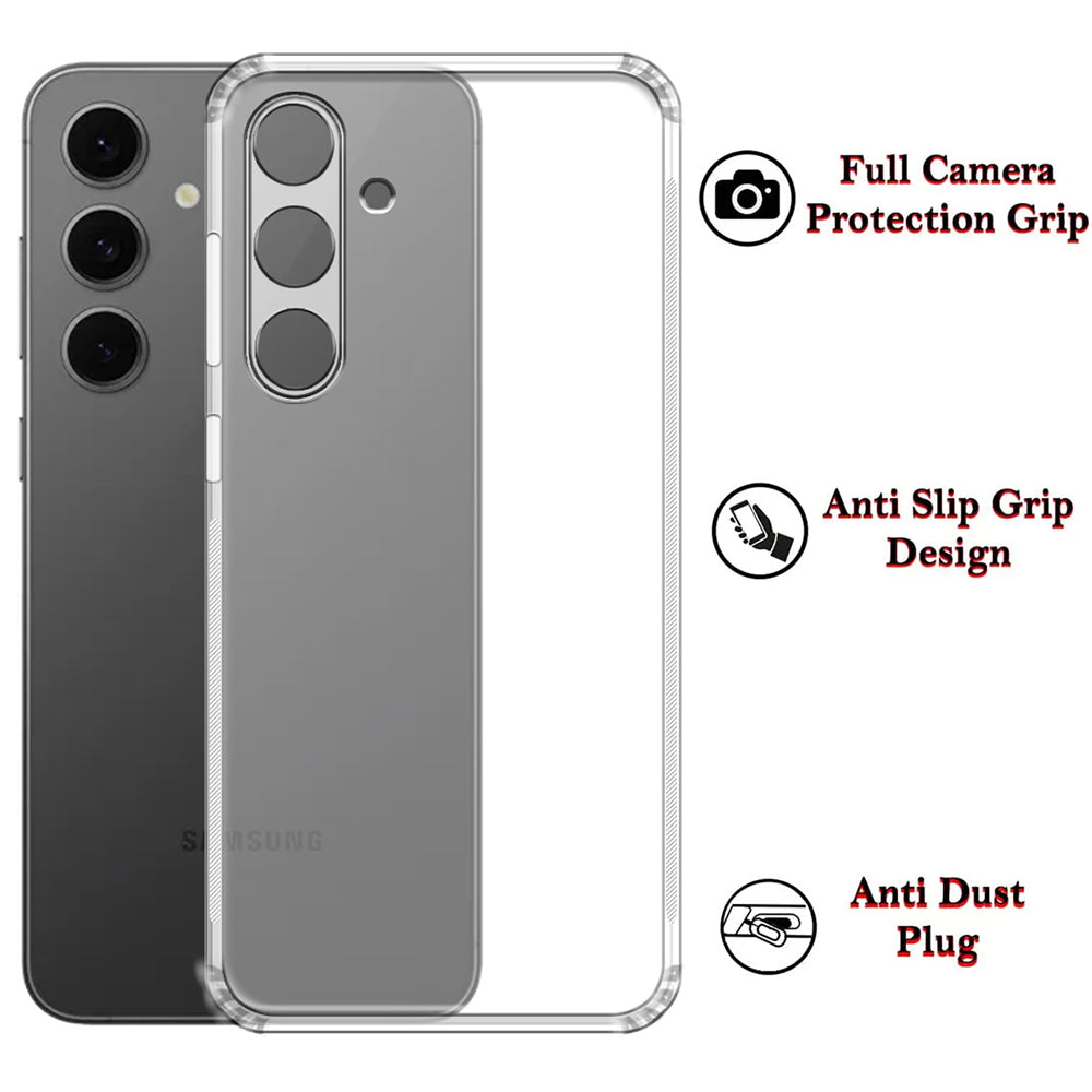 Anti Dust Plug Back Case Cover for Samsung Galaxy S24 FE 5G