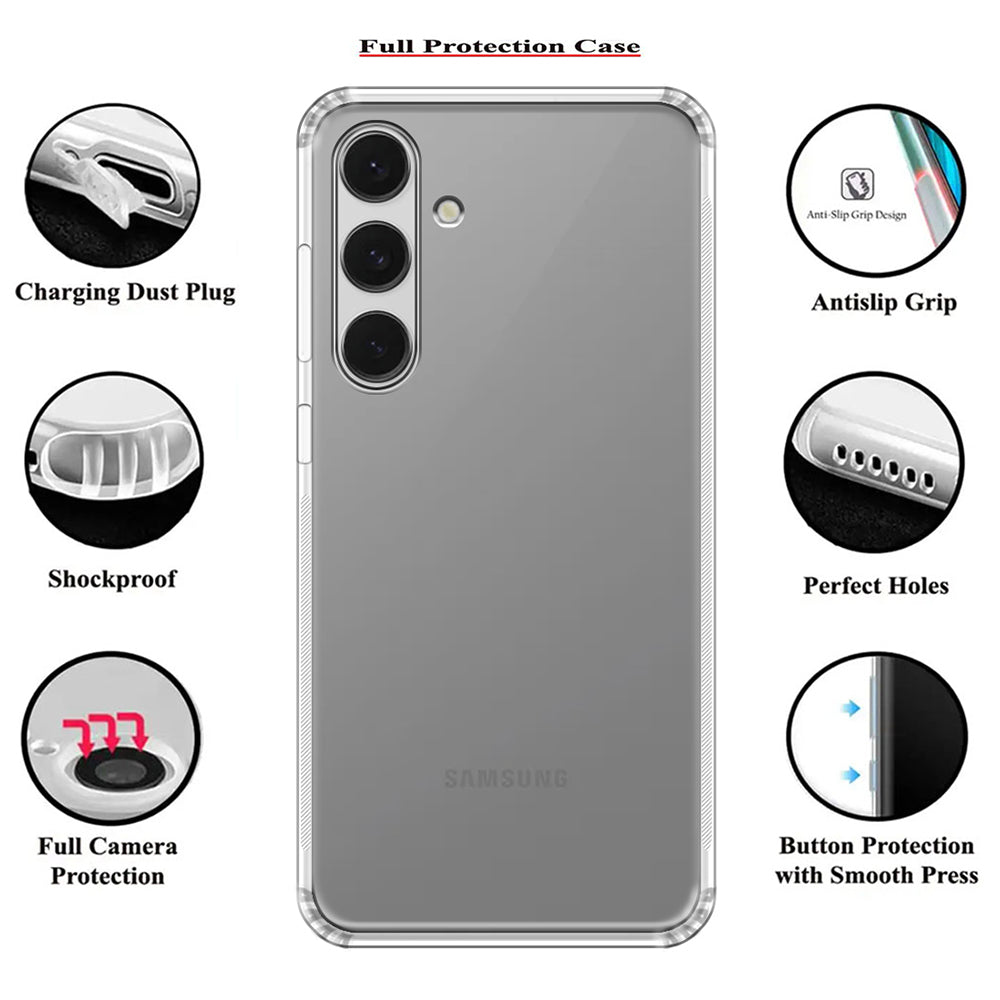 Anti Dust Plug Back Case Cover for Samsung Galaxy S24 FE 5G