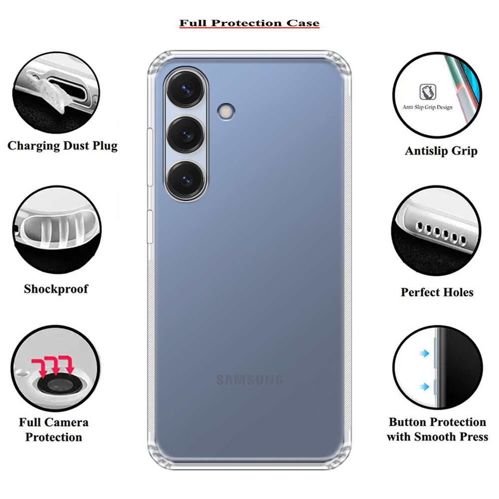 Anti Dust Plug Back Case Cover for Samsung Galaxy S25 Plus 5G