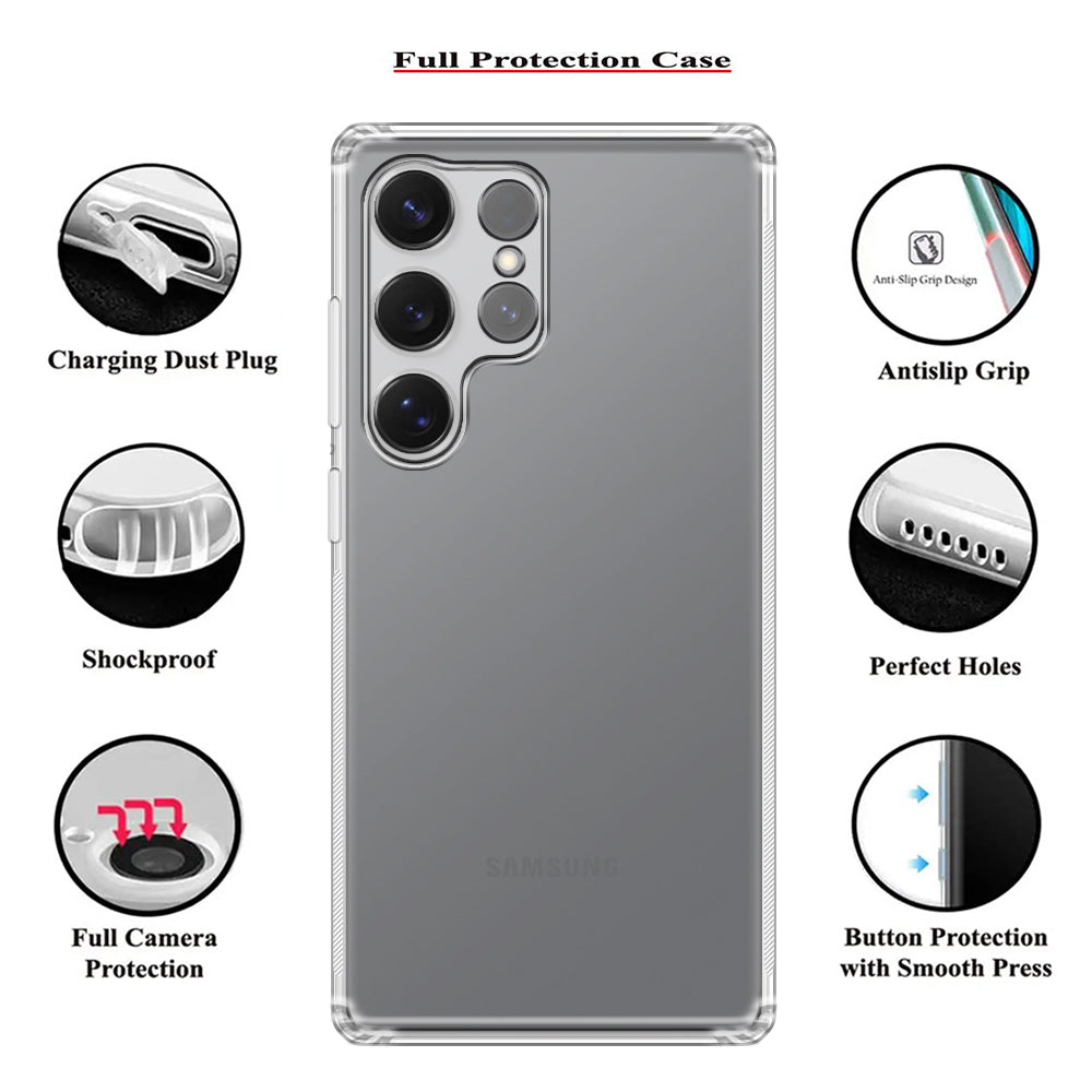 Anti Dust Plug Back Case Cover for Samsung Galaxy S25 Ultra 5G
