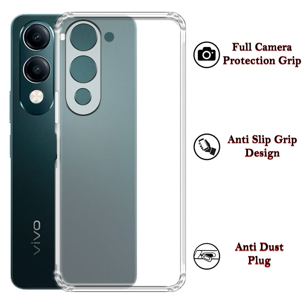 Anti Dust Plug Back Case Cover for Vivo Y19e 4G / Y04 4G / Y29s 5G