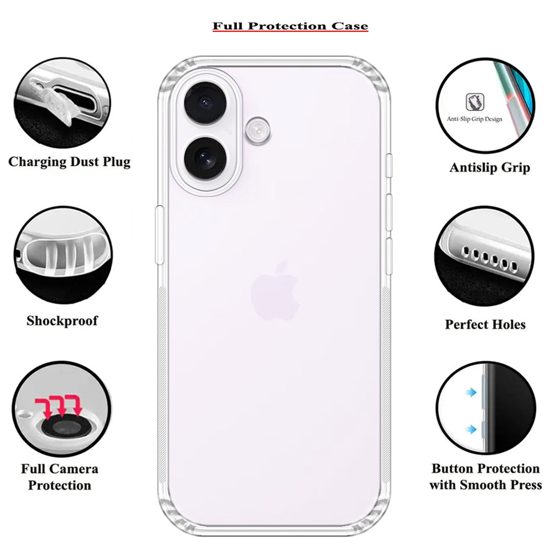 Anti Dust Plug Back Case Cover for Apple iPhone 17