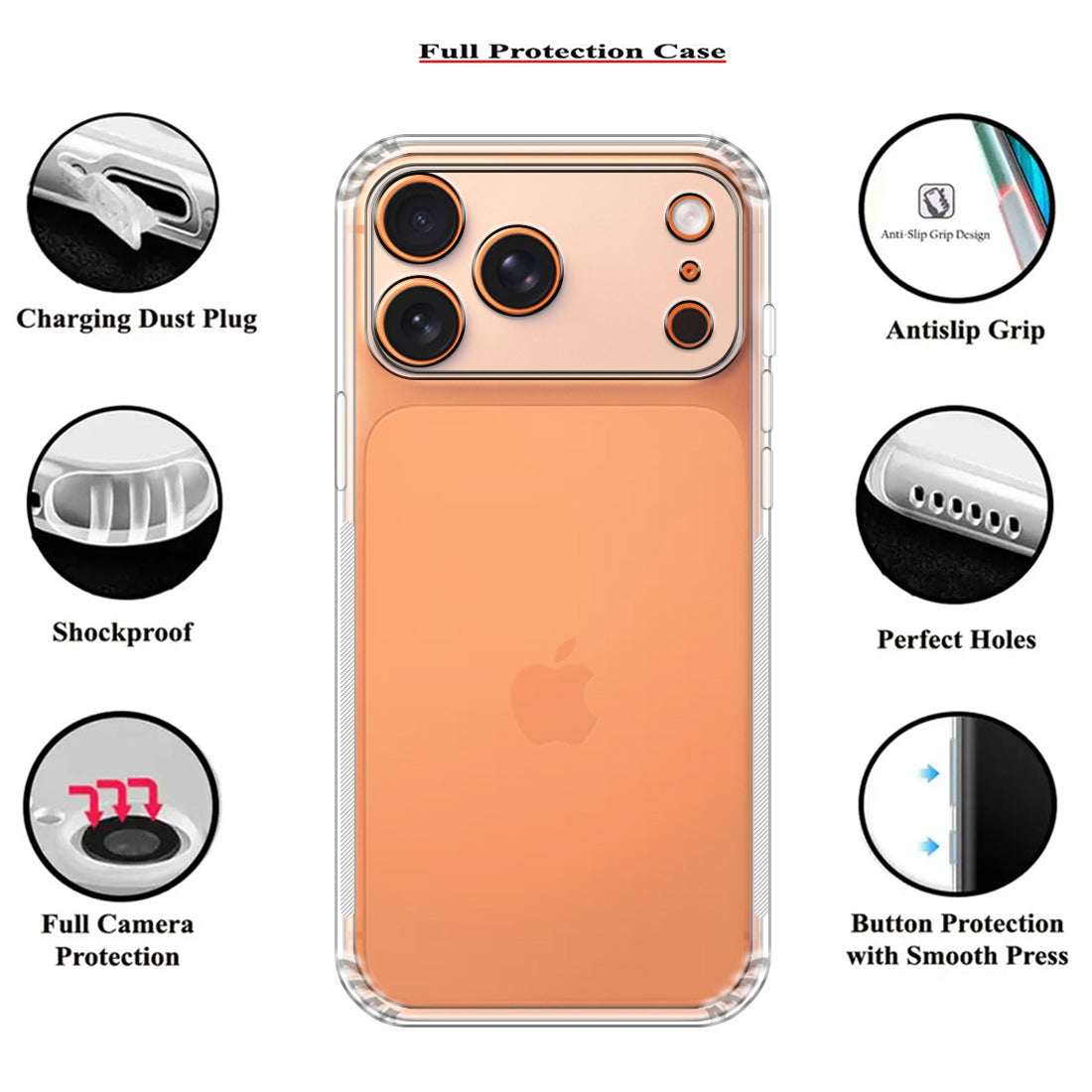 Anti Dust Plug Back Case Cover for Apple iPhone 17 Pro