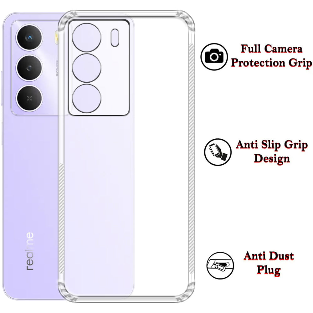 Anti Dust Plug Back Case Cover for Realme C73 5G / C75 4G / C75 5G / Narzo 80 Lite 5G