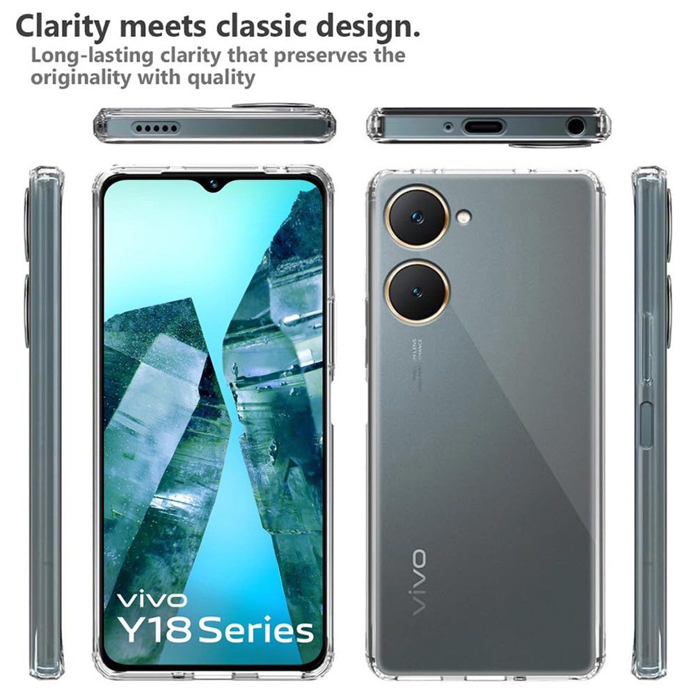 Super Clear Back Case Cover for Vivo Y18 4G / Y18e 4G / Y03 4G / T3 Lite 5G / Z9 Lite 5G