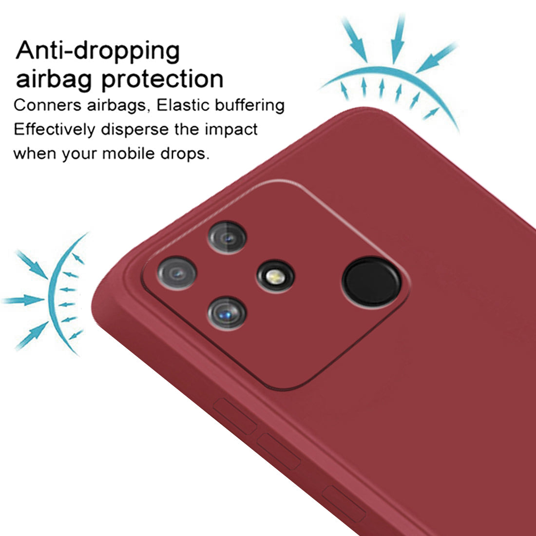 Shockproof Liquid Silicone Case for Realme Narzo 50A 4G