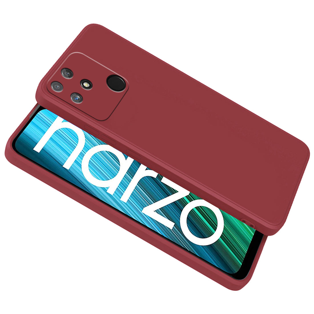 Shockproof Liquid Silicone Case for Realme Narzo 50A 4G