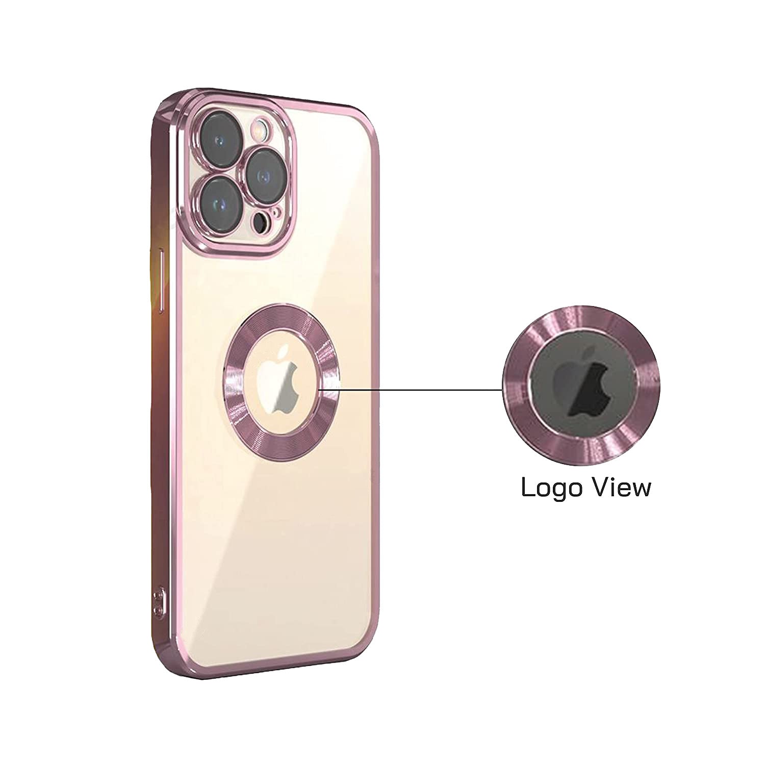 Electroplated Logo View Back Cover for Apple iPhone 14 Pro Max