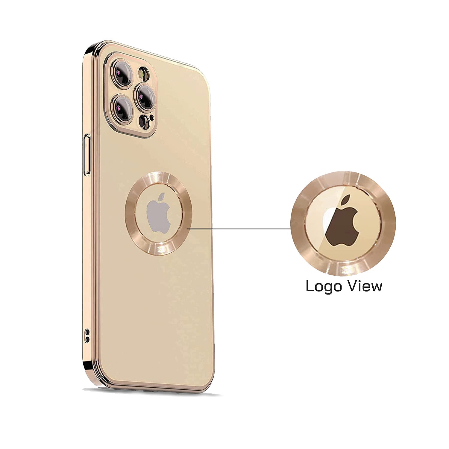 Electroplated Logo View Back Cover for Apple iPhone 14 Pro Max