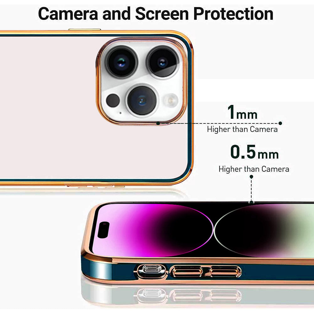 Electroplated Logo View Back Case Cover for Apple iPhone 14 Pro Max