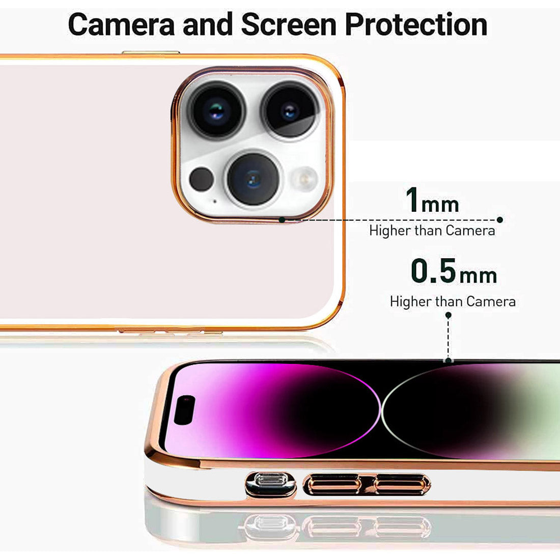 Electroplated Logo View Back Case Cover for Apple iPhone 14 Pro Max