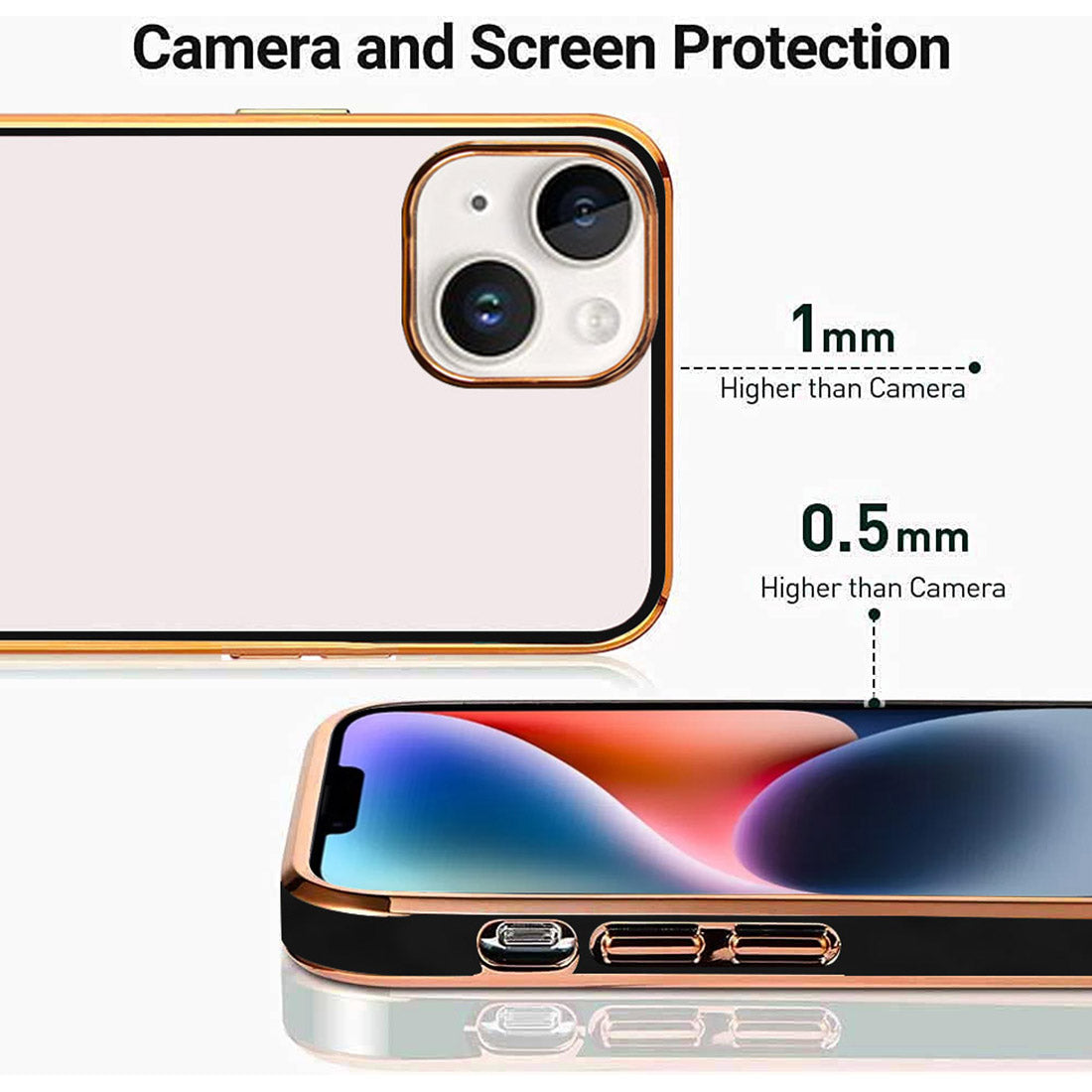 Electroplated Logo View Back Case Cover for Apple iPhone 14 Plus