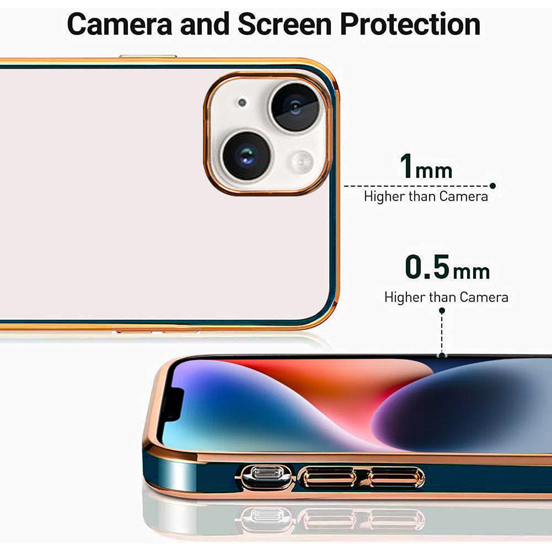 Electroplated Logo View Back Case Cover for Apple iPhone 14 Plus